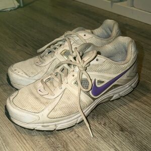 Nike White and Purple Athletic Shoes